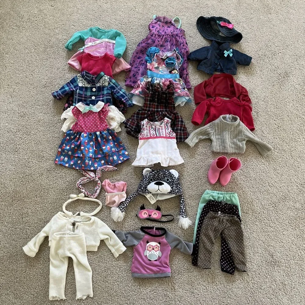 18” Geoffrey LLC & My Life As Two Dolls Plus 26 Pcs Of Clothes Accessories‎